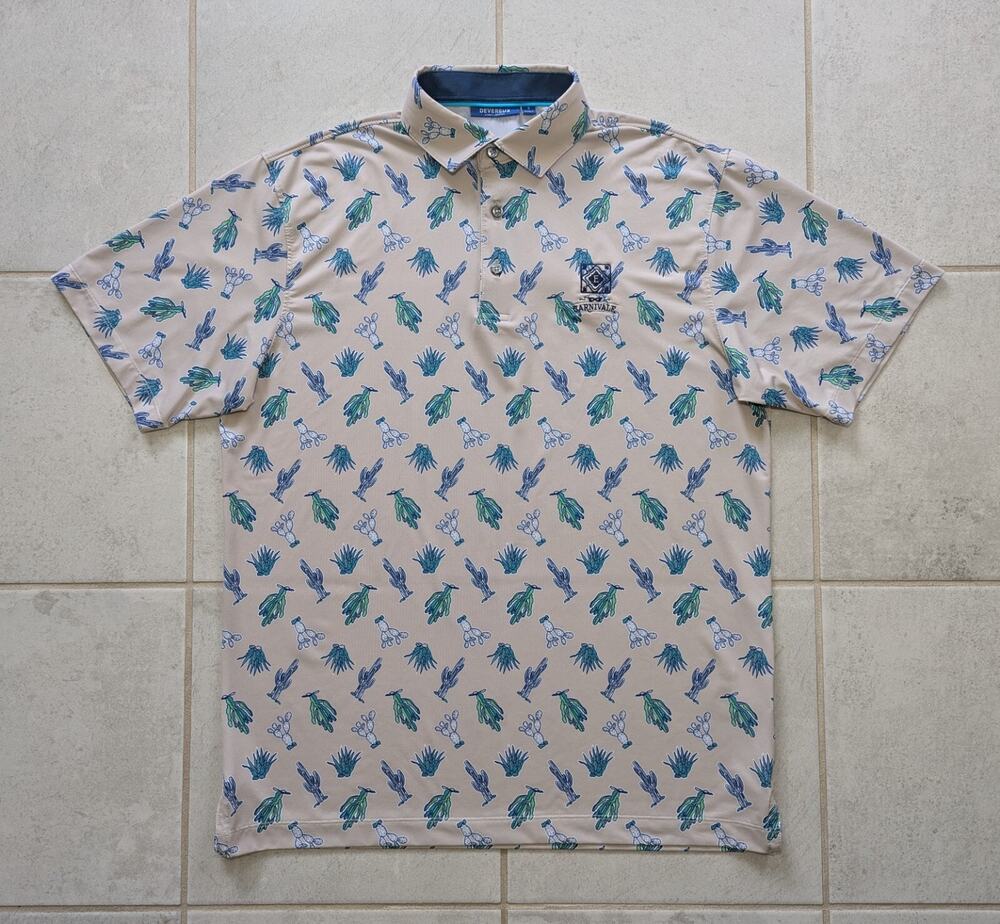 Devereux Men's Small Golf Polo Shirt Desert Floral Short Sleeve Encantera Logo